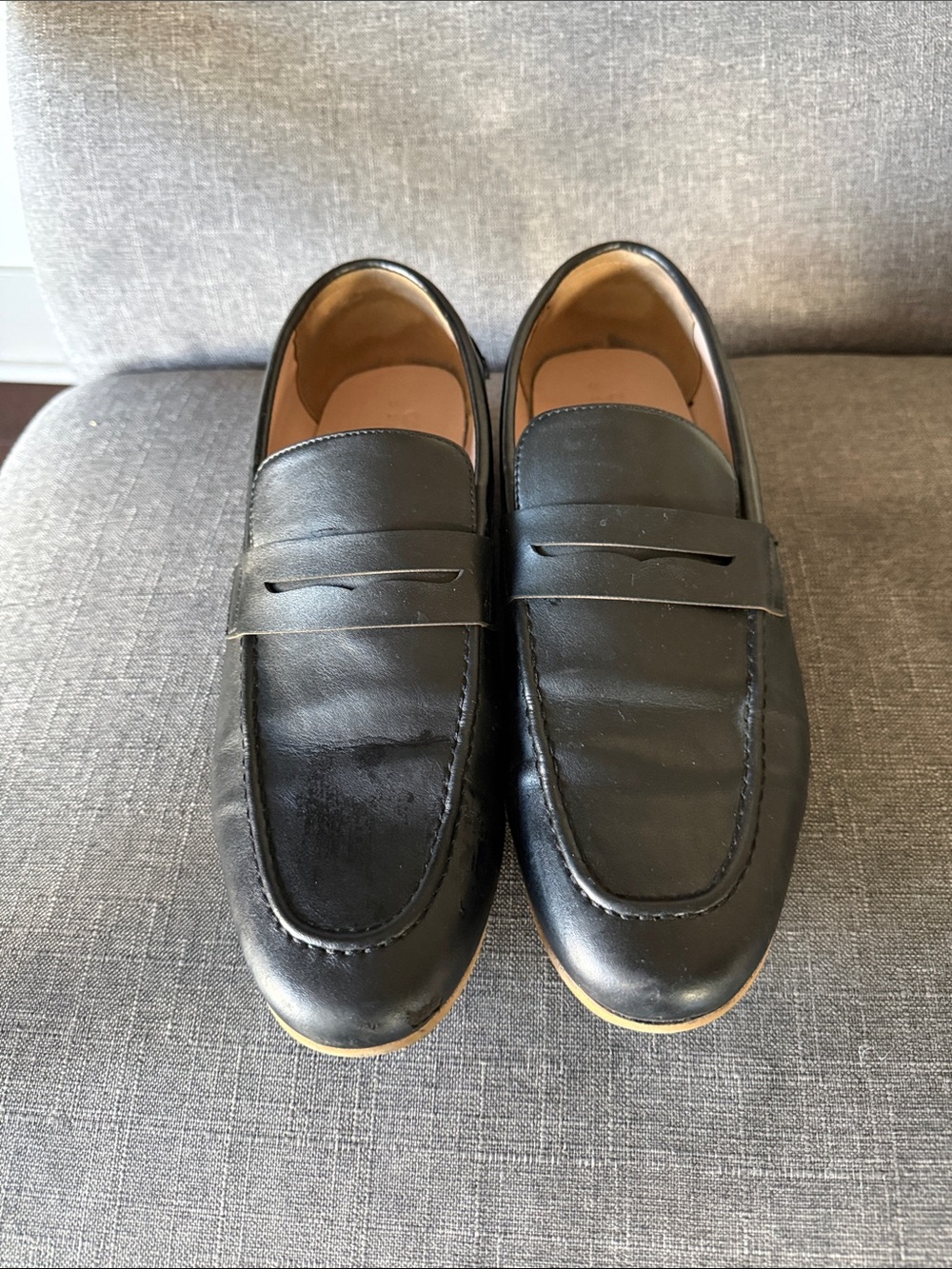 Classic Men's Black Leather Penny Loafers size 11 by Asos Design